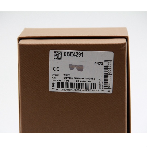 NEW BURBERRY BE4291 3007/H UNISEX SHIELD SUNGLASSES BURBERRY BE4291 WHITE - Picture 13 of 13
